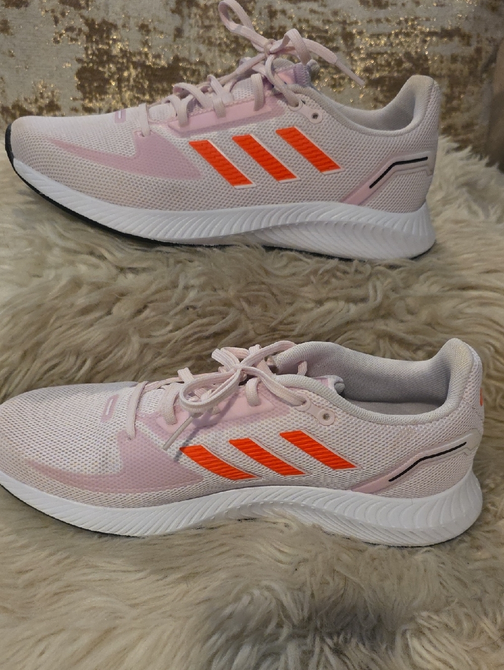 8.5 Womens. Adidas Women's Run Falcon 2 Sneakers. Pink/Orange.